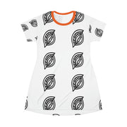 All Over Print T-Shirt Dress. The EWE symbol of value.