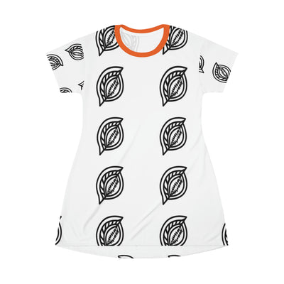 All Over Print T-Shirt Dress. The EWE symbol of value.